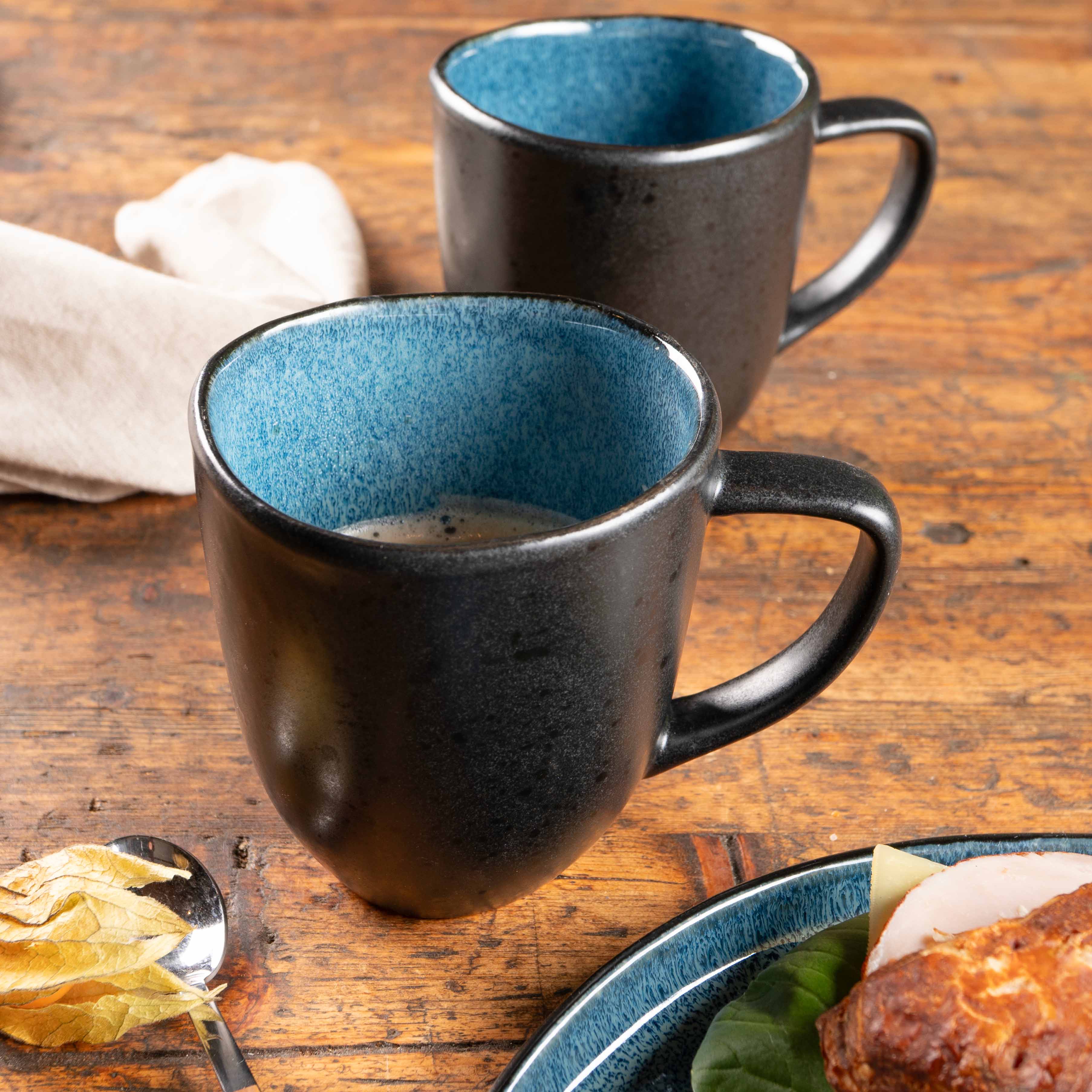  St. MORITZ 食器セット 6枚 ORGANIC 6tlg Kaffee Tassen Set Blau - für 6 Personen